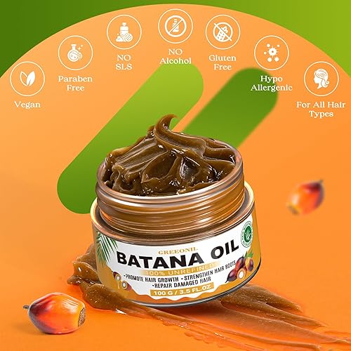 Miniatura 5 de Aceite de batana para el crecimiento del cabello, 100% sin refinar, orgánico y natural Dr Sebi aceite de batana crudo para hombres y mujeres, evita