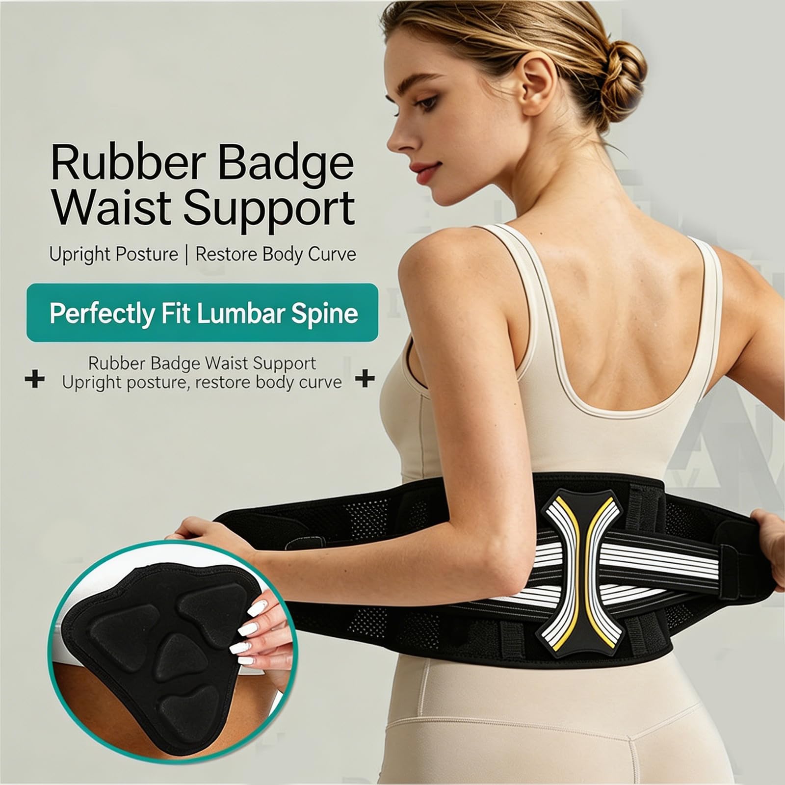 Ausrichtungsgürtel mit Stahlverstärkung für Fitnessaktivitäten und regelmäßigen Gebrauch, Polyester-Konstruktion, Posenkorrekturgürtel