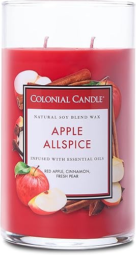 Vista 29 de Colonial Candle Vela perfumada en frasco, cilindros clásicos, brillo navideño, 2 mechas, 19 onzas, morado