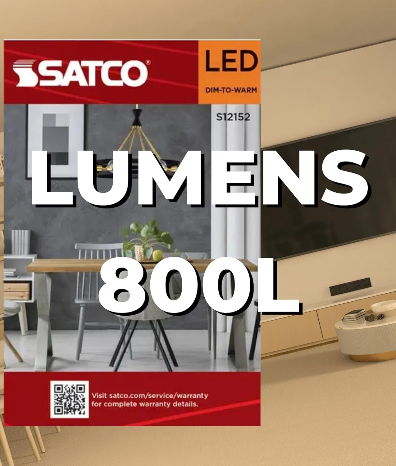 Satco S12152 8W LED G25 Globe Bulb, Warm Dimming 3000K-2000K, 800 Lumens, 90 CRI, 60W Replacement, Clear Glass, E26 Medium Base, Enclosed Fixture Rated, Dimmable, 120 Volt (6 Pack)