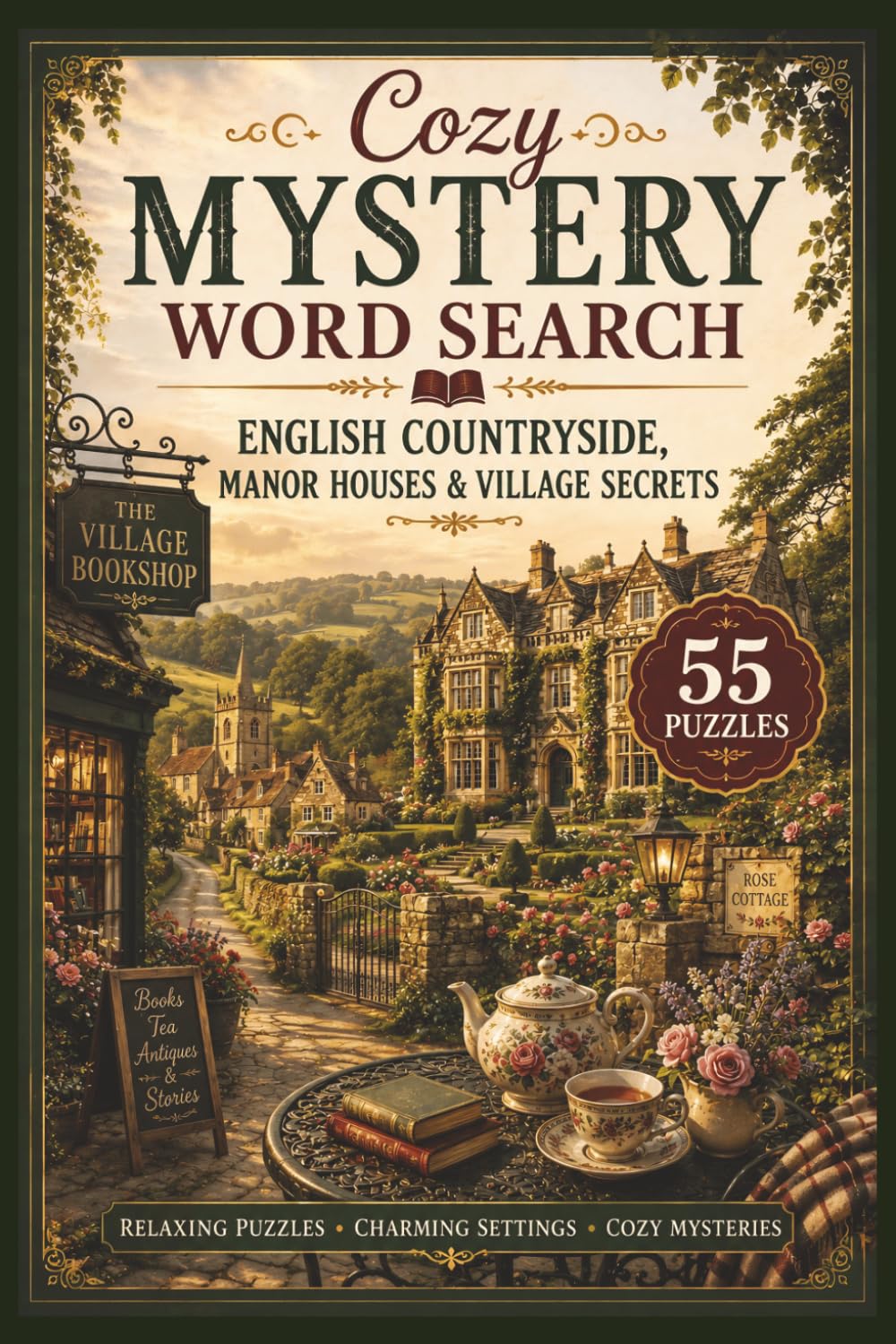 Cozy Mystery Word Search: English Countryside, Manor Houses & Village Secrets (Cozy Mystery Word Search Series)
