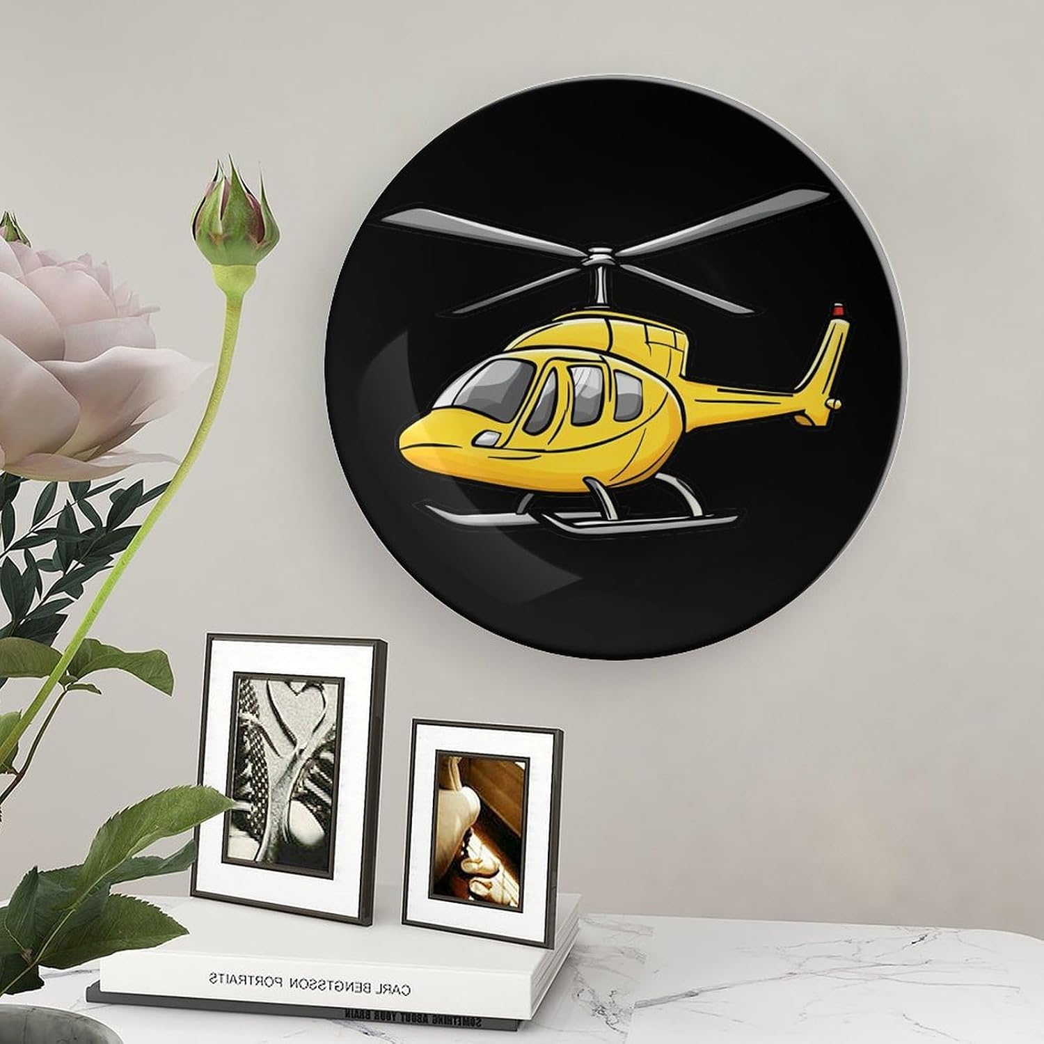 Helicopter Bone China Decorative Porcelain Plates Dinnerware Ornaments