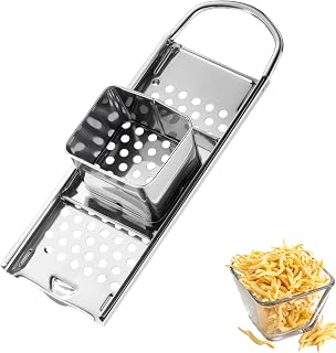 Westmark Spätzlehobel Knöpfle Inox – Edelstahl Spätzlereibe für feine Knöpfle & Spätzle – Mit Schlitten zum einfachen Hobeln – Silber, 31,5 cm