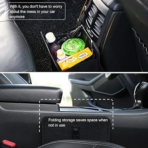 Miniatura 4 de Pack-1 Bolsa de basura colgante para automóvil, organizador de bolsa de basura impermeable de alta calidad, 8.7 x 8.7 x 5.7 in (negro)