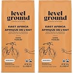 Level Ground Coffee - Mélange d ' artisanat de la tête de sentier - Roast foncé, café aux haricots entiers - Commerce équitable collectif, Organique, Kosher - Café spécialisé - Drip Brew, Presse française - Gros et équilibré - 300g / 10.5oz