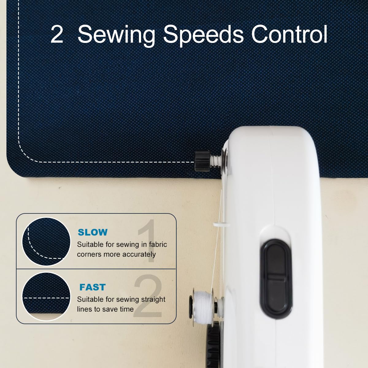 Máquina de coser portátil de mano, máquina de coser a mano para adultos y principiantes, mini máquina de coser, pequeña máquina de coser fácil de usar 3