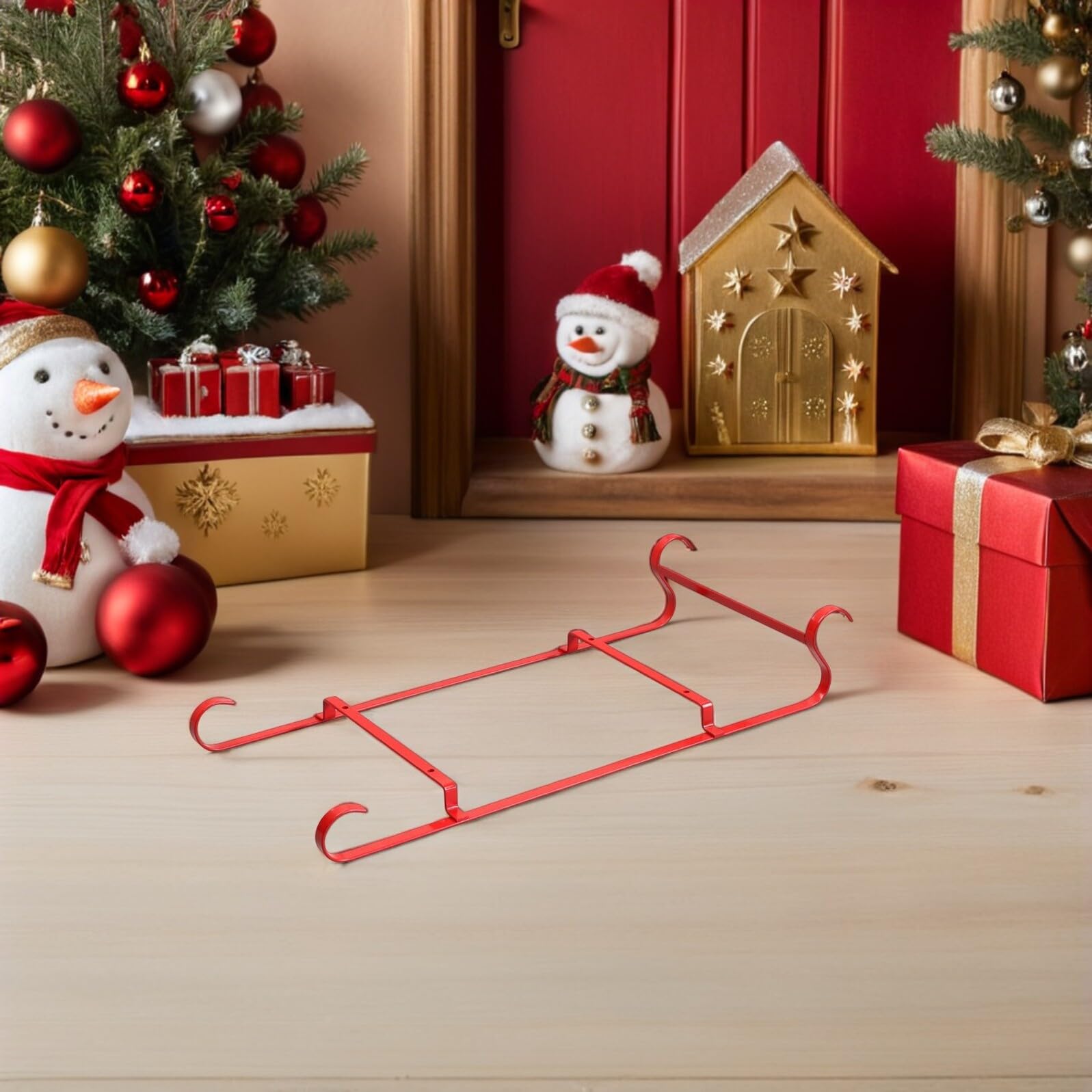 NUOBESTY Dekorativer Schlitten aus Eisen Snackplattenständer für Weihnachtsschlitten Kleiner Weihnachtsmannschlittenhalter Schlitten-bonboniere-schale-ständer Weihnachtsschlitten-ornament