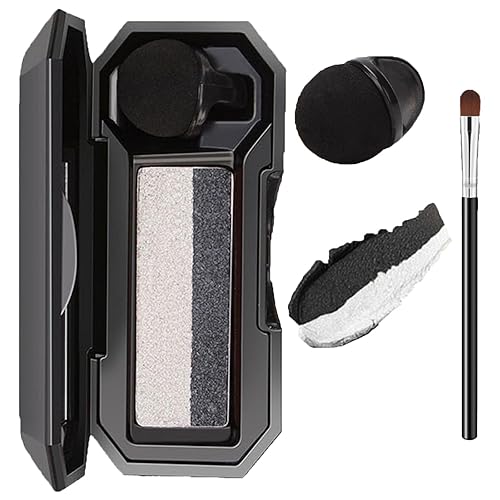liucocotos Sombra de ojos perfecta de doble color, placa de sombra de ojos de dos colores, sombra de ojos portátil de dos tonos, maquillaje con