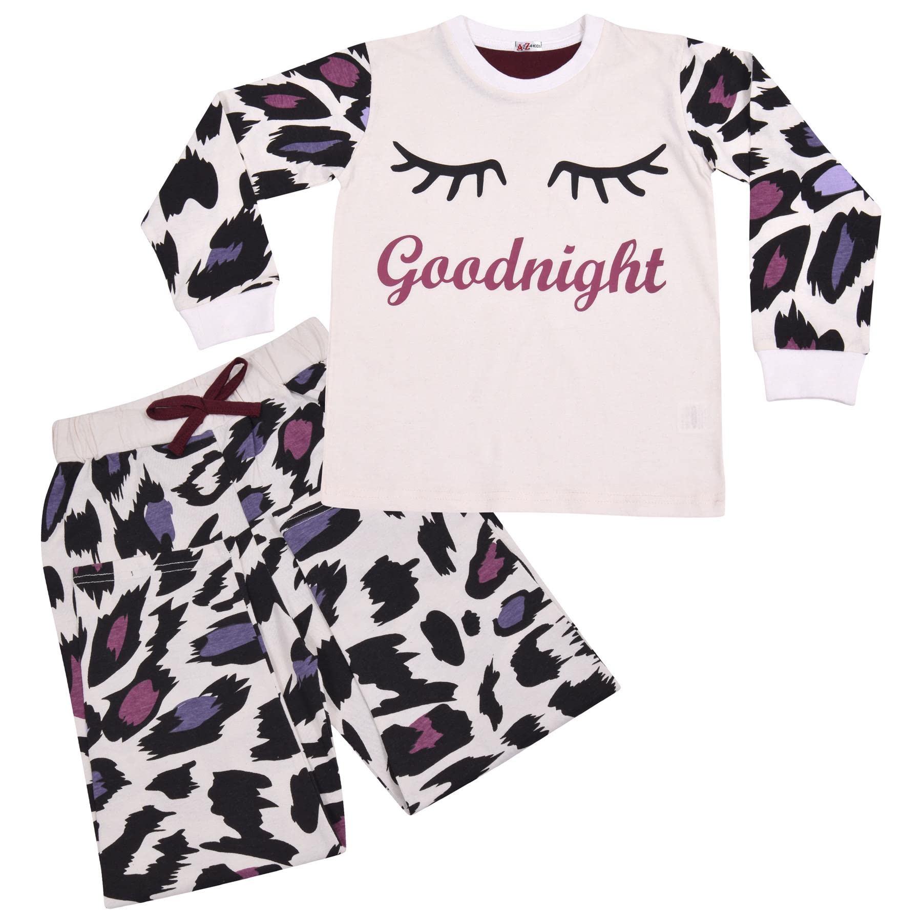 A2Z 4 Kids Ragazze Pigiama Tradizionale Pjs Completo Manica Lunga Top Pantaloni Pigiama Abbigliamento da Casa Comodo Leggero Bambini Pigiama Completi età 2-13 Anni