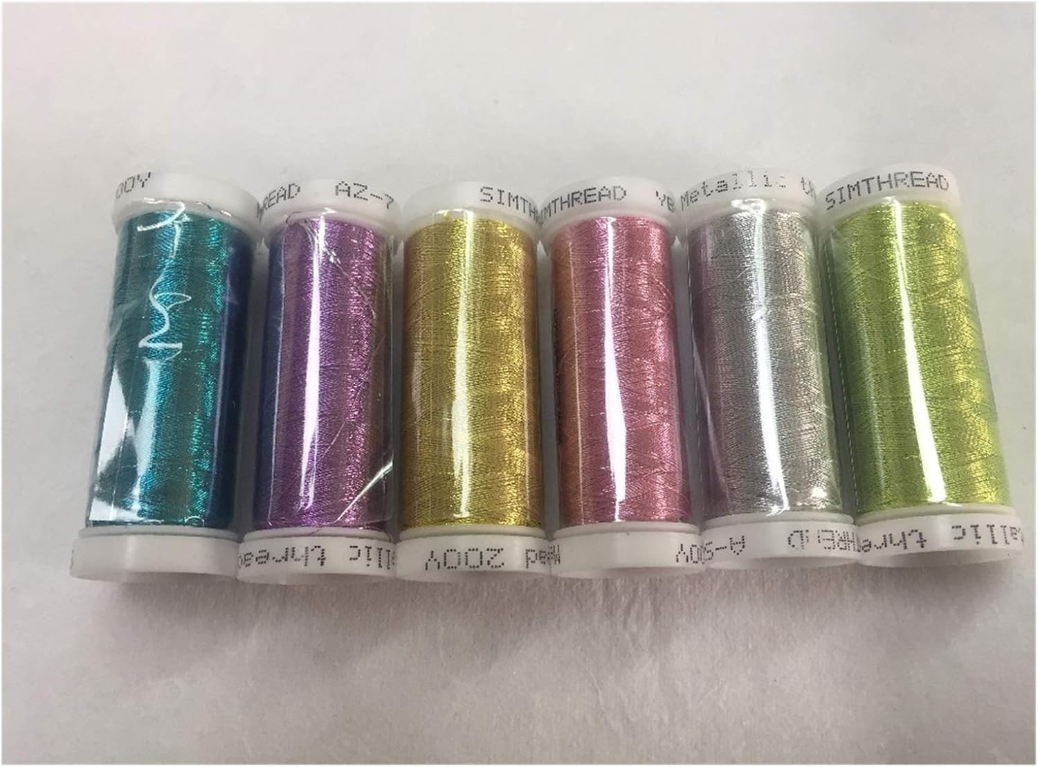 Sewing Thread ，Embroidery Thread， Metallic/Polyester Computer Machine Filament,150d/2,200 Yards *6Mini Spools 18g Each,Super Shine,