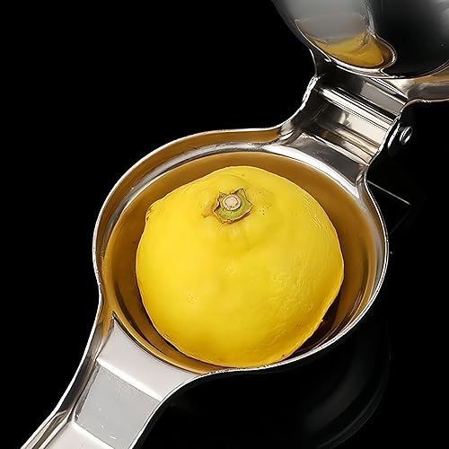 Miniatura 9 de Exprimidor de limón de acero inoxidable - Exprimidor de prensa para naranja, limón, lima, extractor manual de jugo de frutas con colador de pulpa, 1