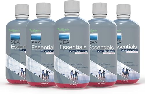 Miniatura 1 de Wellgenix Sea Essentials - Vitamina líquida de calcio coral para alta absorción, suplemento multivitamínico nutricional, sabor a bayas de mar, 32