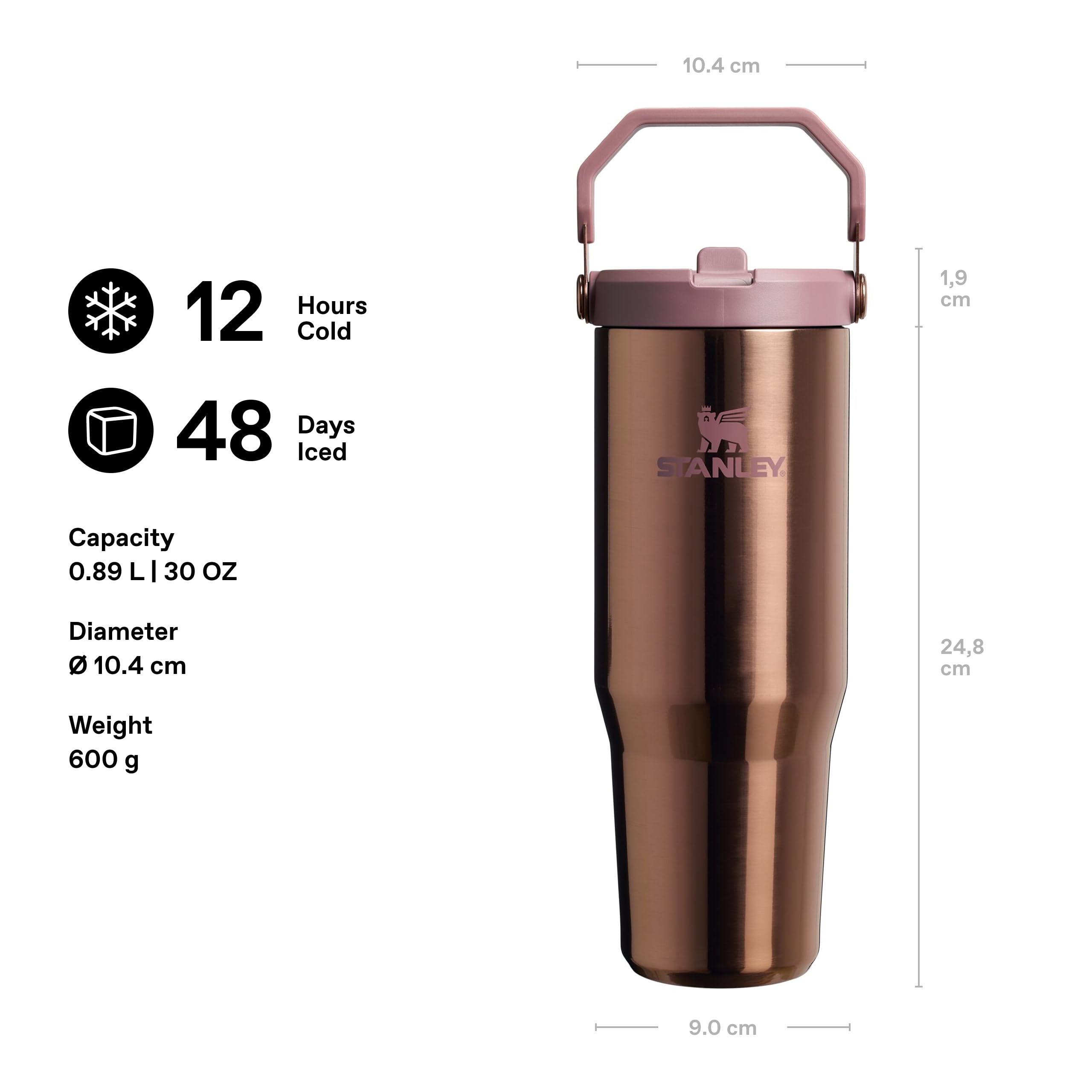 Stanley 1913 Flip Straw Tumbler 0.89L - Polished Rose Gold