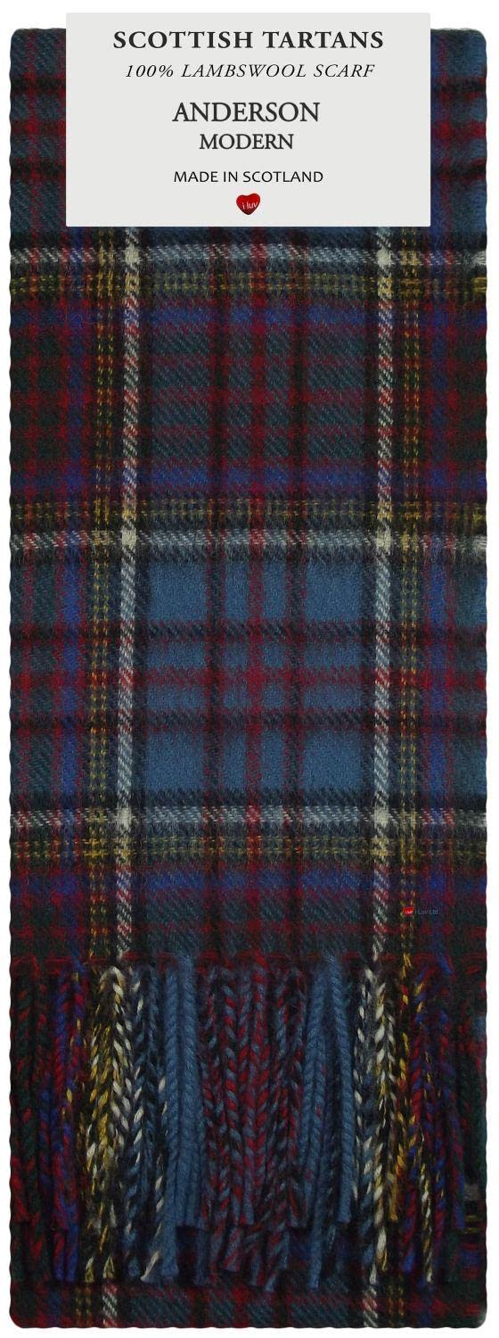 I LUV LTD Anderson Modern Tartan Plaid Lambswool Scarf & Tie Gift Set