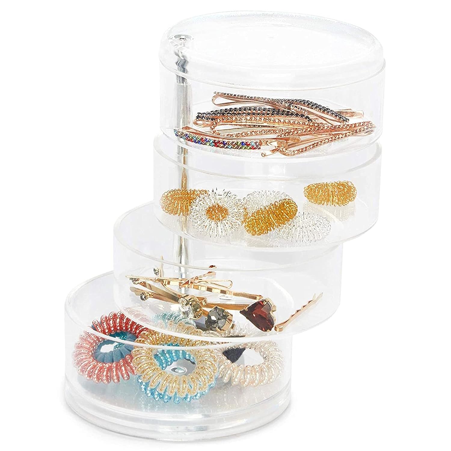 Plastic Jewelry Organizer, Hair Tie Container for Bathroom