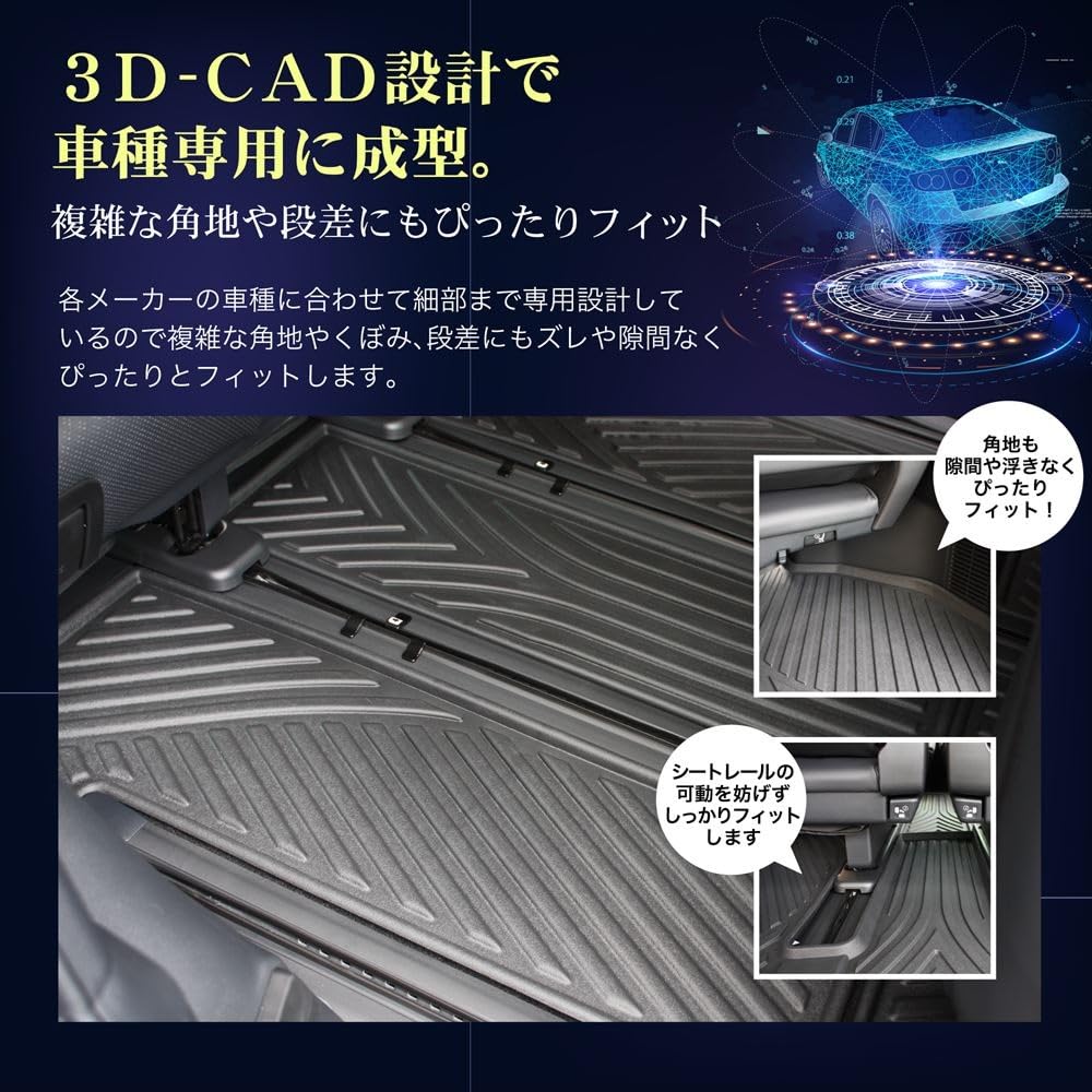 Amazon | ランドクルーザー 300系 7人乗り専用 3D フロアマット 3列目
