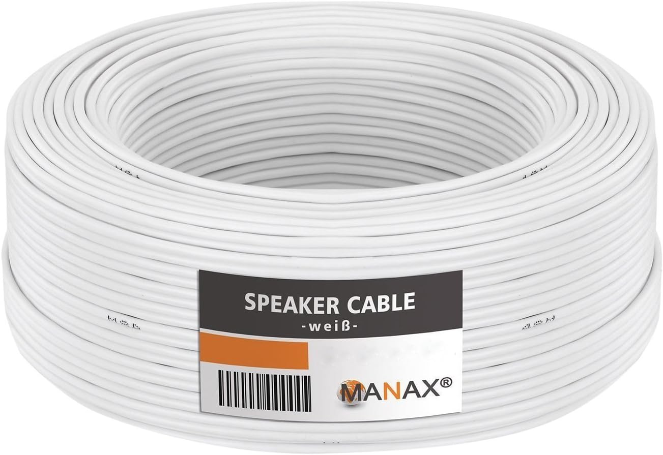 MANAX 30 m speaker cable 2 x 2,50 mm² white