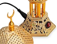 Vista 4 de AM Quemador de incienso eléctrico regulador, temperatura ajustable y temporizador, quemador de Oud para Bakhoor, incienso, resina, diseño seguro sin