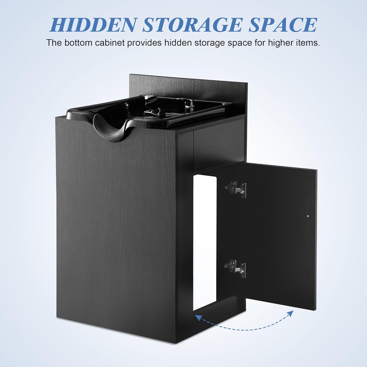 Black Particle Board and PVC Salon Shampoo Station