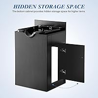 Vista 4 de BarberPub Estación de fregadero de retrolavado de champú con cuenco de champú, equipo de belleza de salón de spa 6154-7134, negro