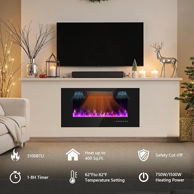 Chimenea Eléctrica 36 Pulgadas con Control Remoto miniatura 4