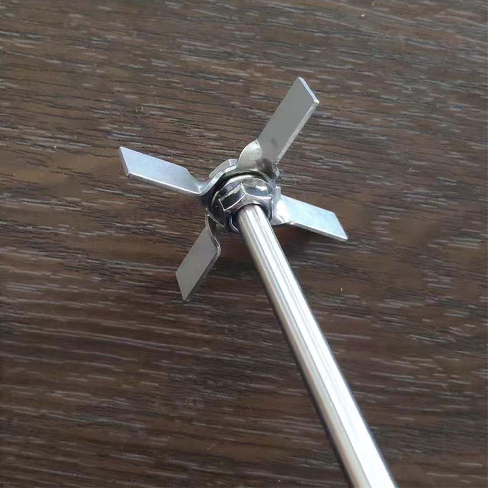 1 Set Labor 304 Edelstahl Vier-Blatt Propeller Rühren Klinge mit Stange Mehrere Größen(70mm Blade with Rod)