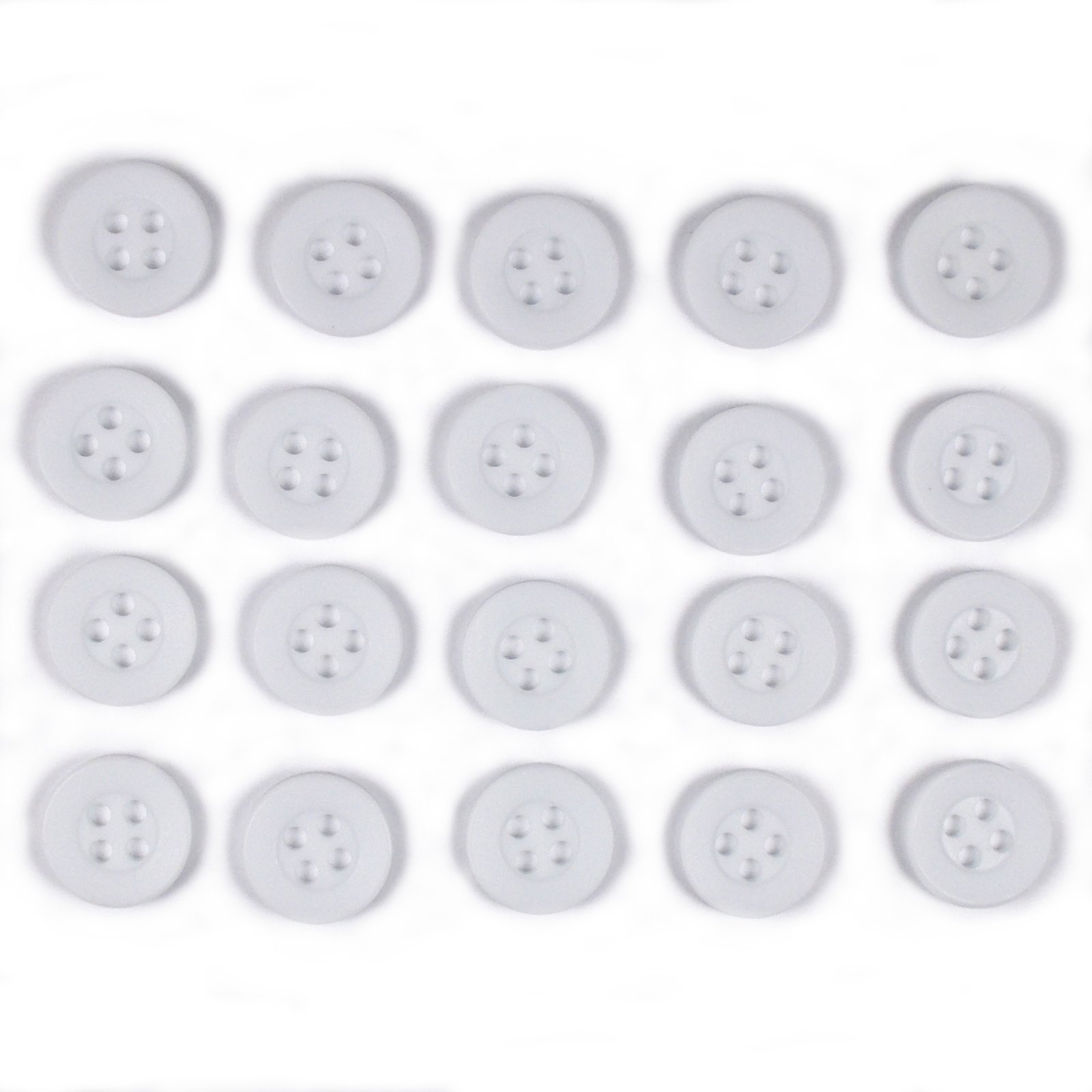 Push The Button White Colour 4 Hole Round Shirt Buttons 10Mm Wide Pack Of 20 (White)