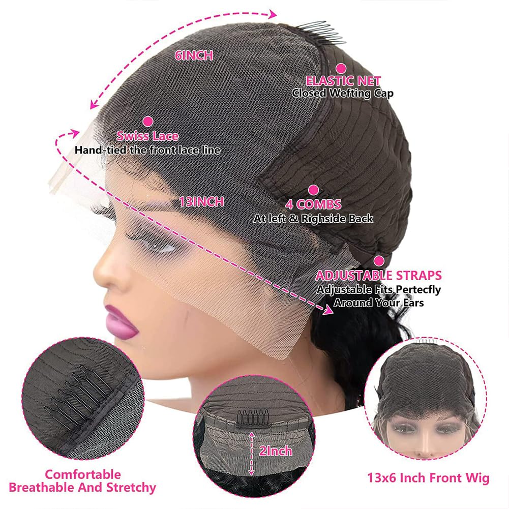 30 Inch 13X6 HD Transparent Lace Front Wigs Human Hair Pre Plucked Straight Wave Human Hair Wigs 180% Density 13X6 Frontal Wigs With Baby Hair For Women 280g - Image 4