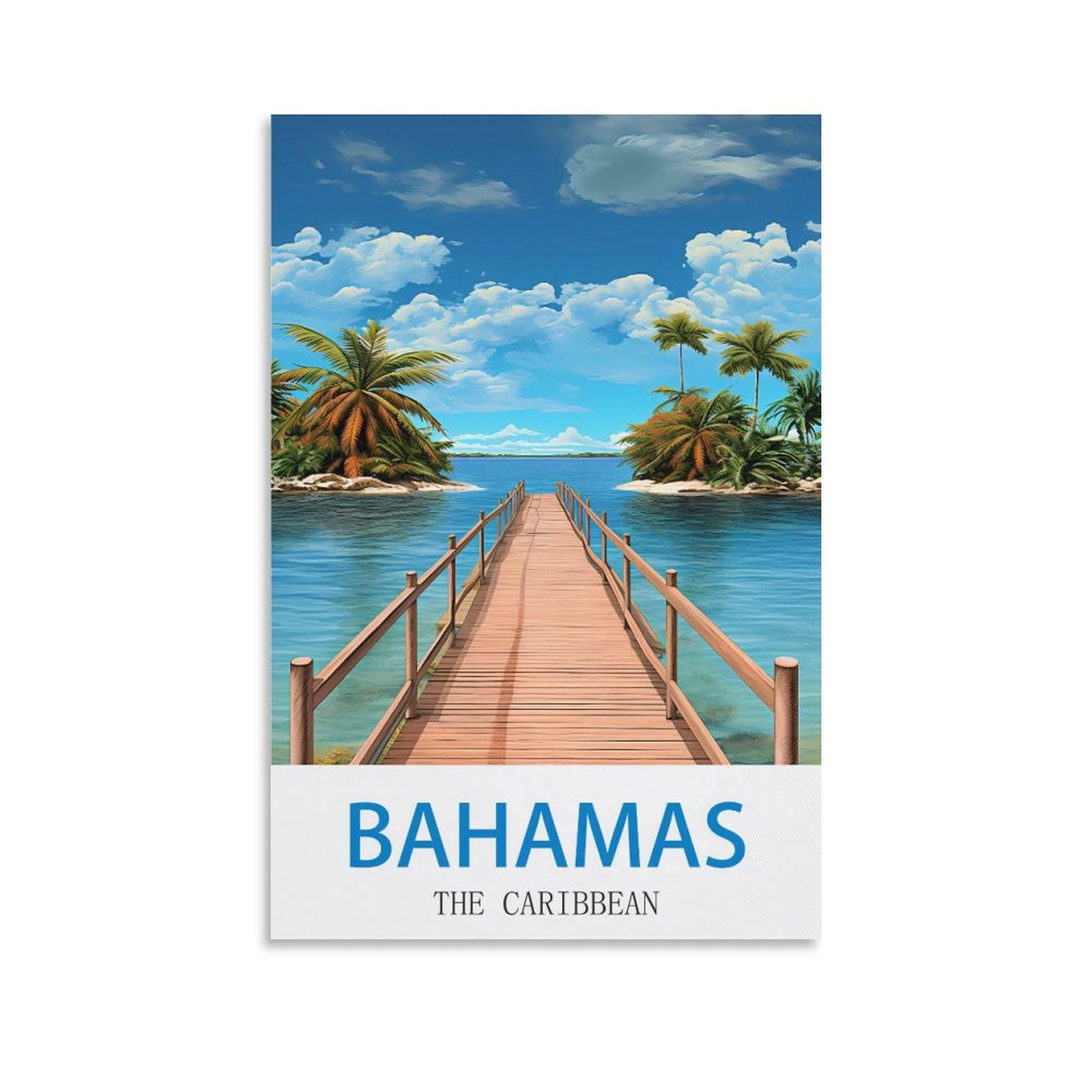 EZMLFA DIY 5D Diamond Art Painting Kits,Bahamas The Caribbean Colourful Rhinestone Diamond Arts Kits for Beginners, Perfect Home Wall Decor Gifts 40x40cm