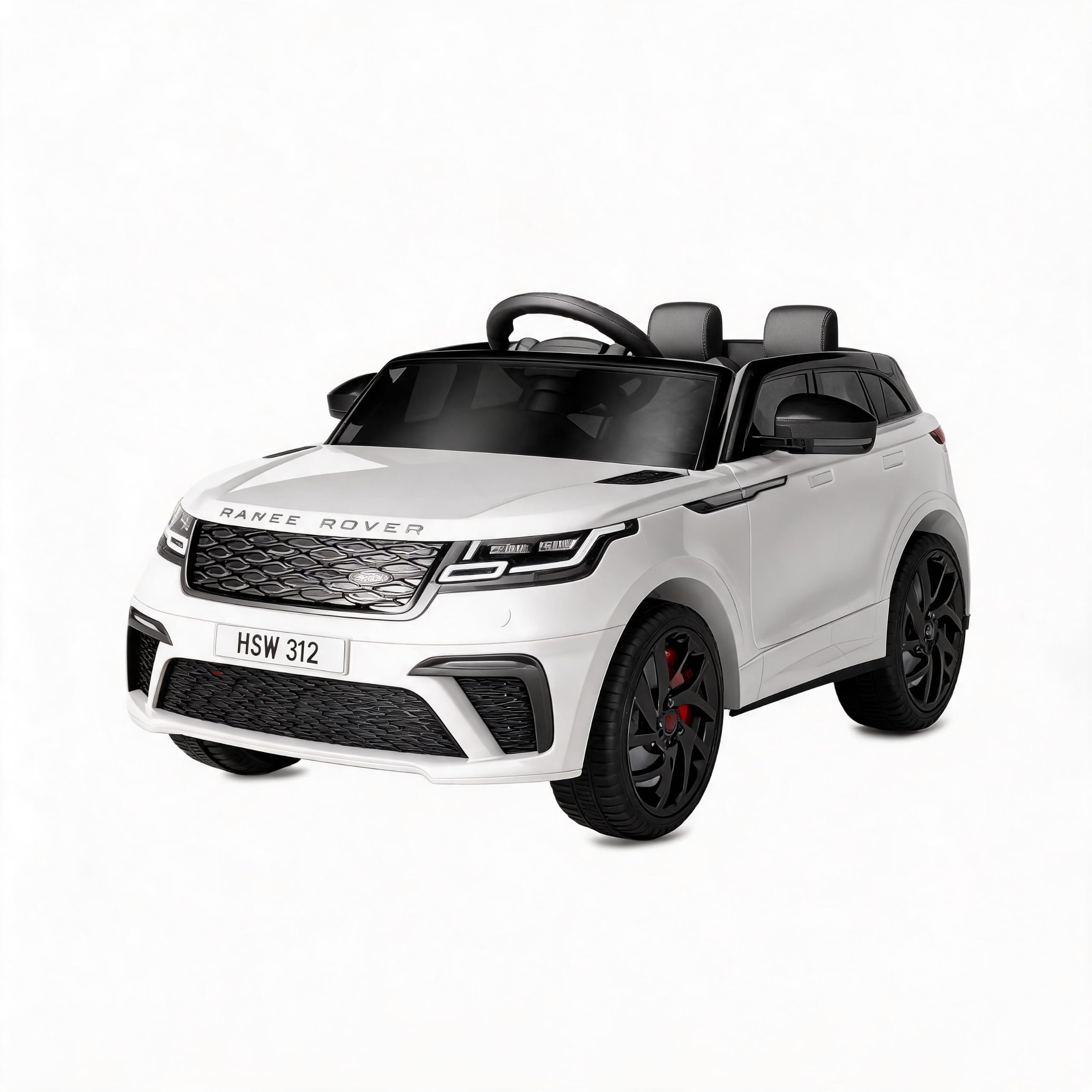 12V Macchina Elettrica Land Rover con Licenza per Bambini - Telecomando Genitori - Musica MP3/USB - Luci LED - Sicura e Robusta - Regalo 3+ Anni - Colore Bianco