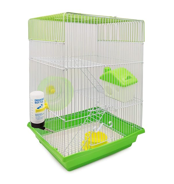 Foto 2 de 5 de BPS Jaula para Hámster Chalet Casa Hámster con Comedero Bebedero Rueda Casa Especial Color al Azar 35 x 28 x…