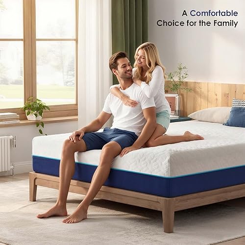 Miniatura 25 de Colchón de espuma viscoelástica de gel refrescante de 8 pulgadas tamaño Queen en una caja, firmeza media, certificado CertiPUR-US