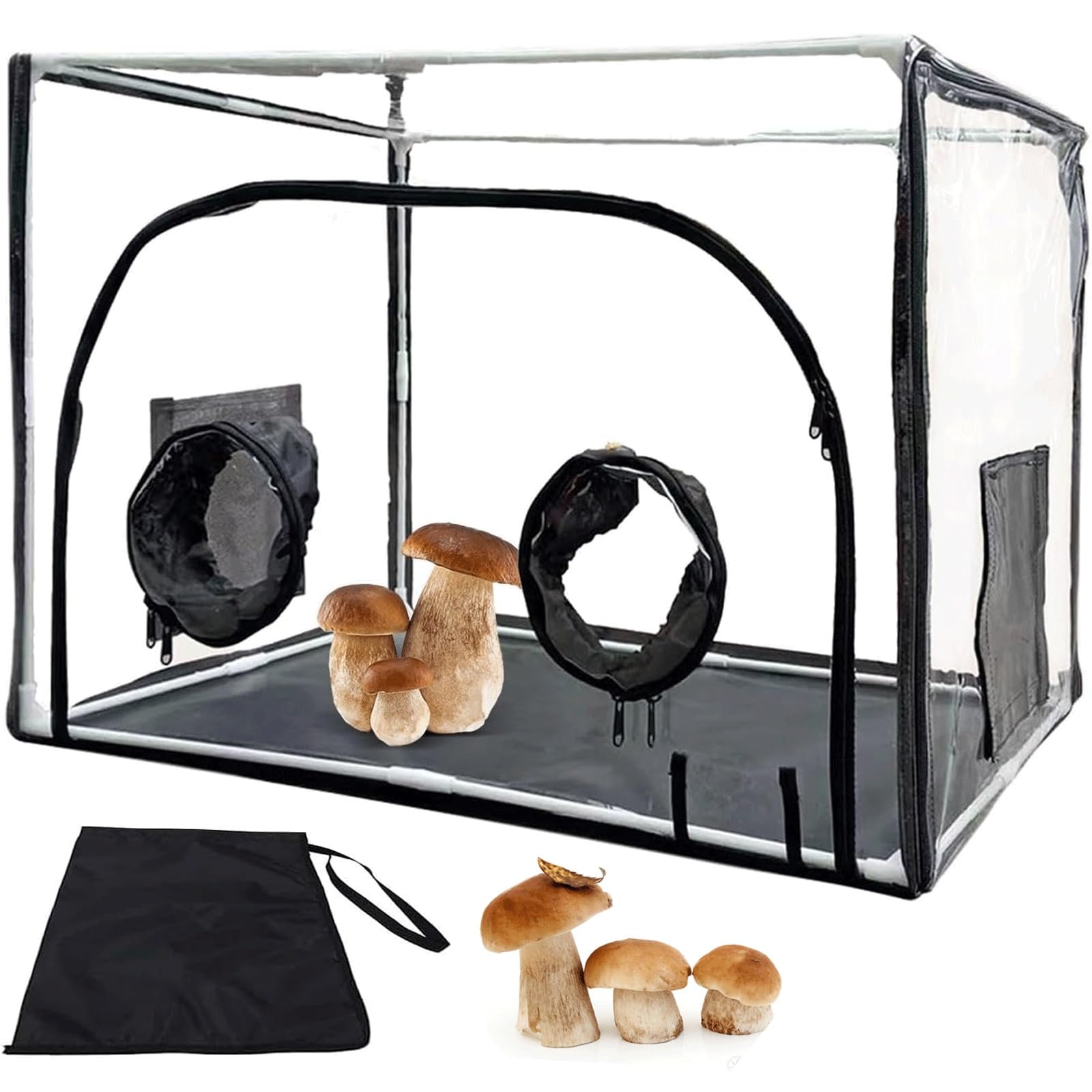 Boîte à air immobile pour culture de champignons pliable et station de propagation transparente