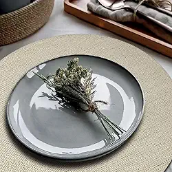 4 Jogo Americano Redondo Juta Areia - Impermeável Pvc