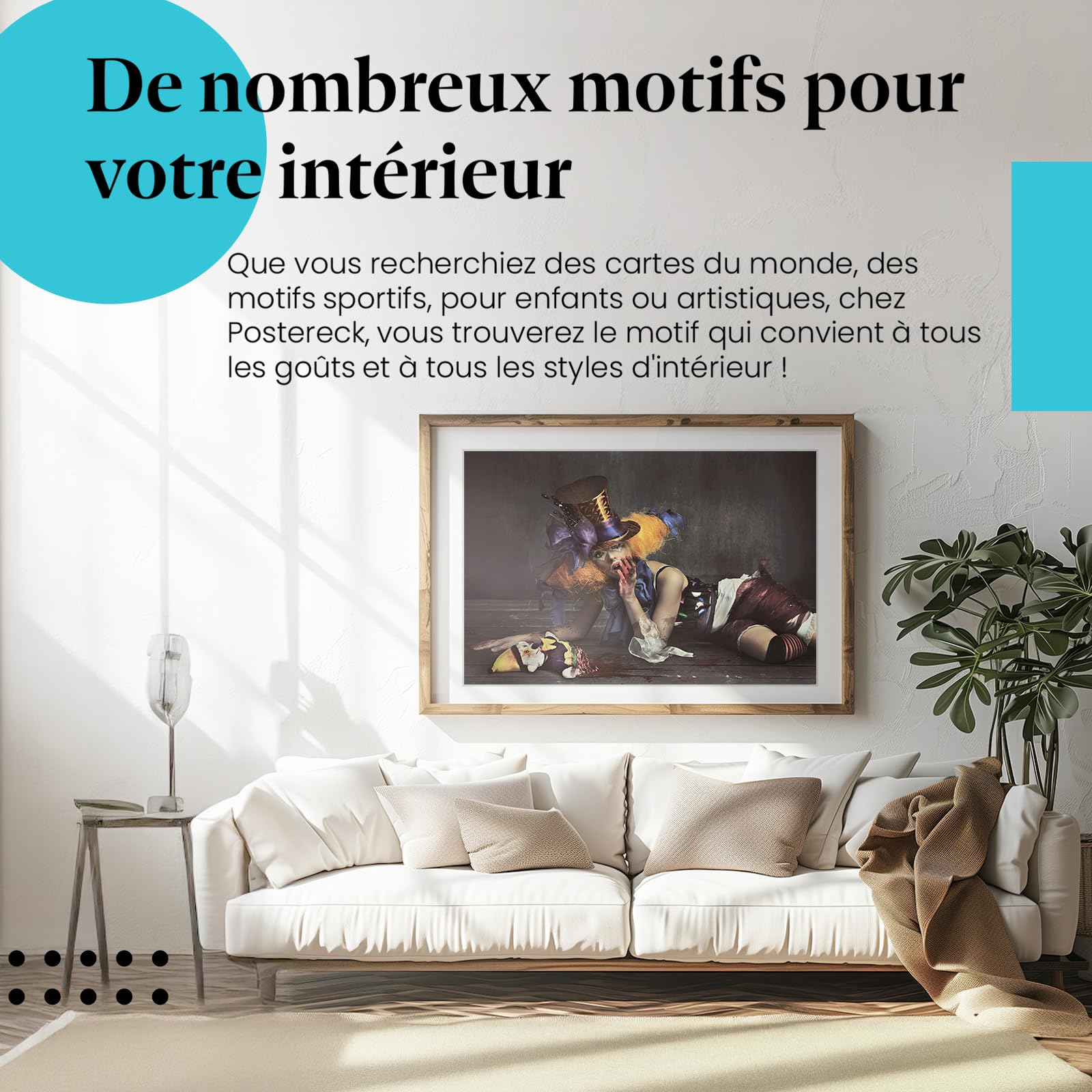 Postereck - 0049 - Horreur Clown, femme, film, violence, psycho. Art Mural Impression – Décoration Halloween, terreur, cinéma, Poster - toile - 100,0 cm x 75,0 cm