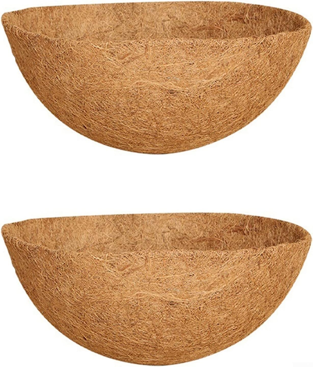 Hanging Basket Liner 2PCS 20 Inch Round Coconut Fiber Liners for Flower Basket Replacement Pre-Formed Breathable Degradable Material(20 INCHES)