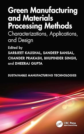 Green Manufacturing and Materials Processing Methods: Characterizations, Applications, and Design (Sustainable Manufacturing Technologies)-Wow! eBook
