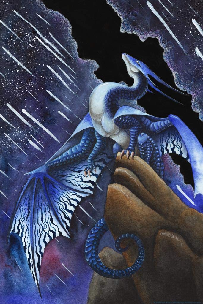 Amazon.com: Laminated Star Chaser Dragon on Cliff by Carla Morrow