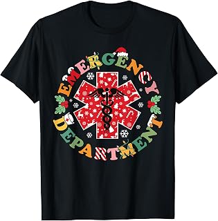 Cute Emergency Department Christmas ER Nurse Santa T-Shirt