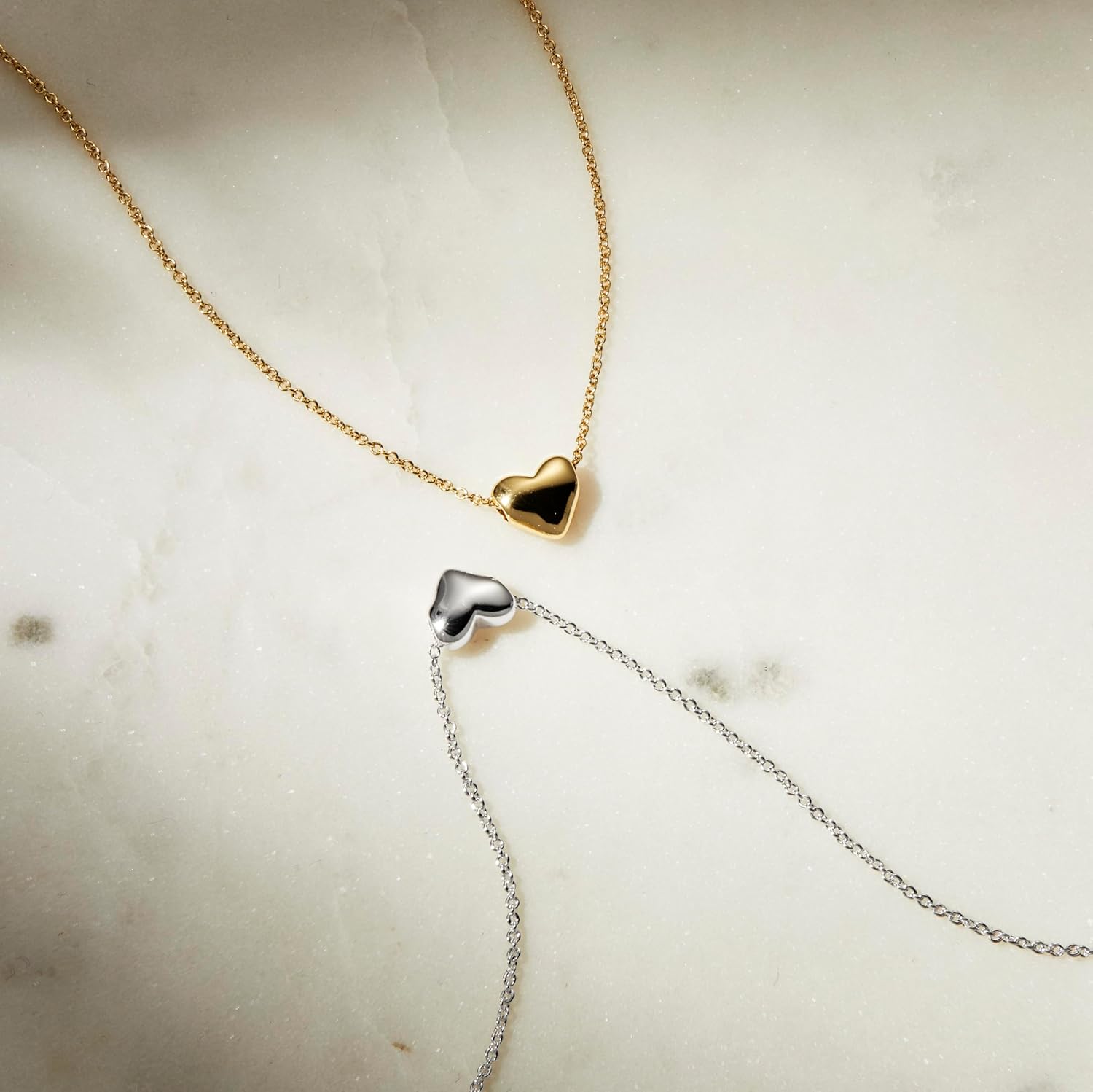 Amazon Essentials Puffed Heart Slider Necklace 18" - Image 2