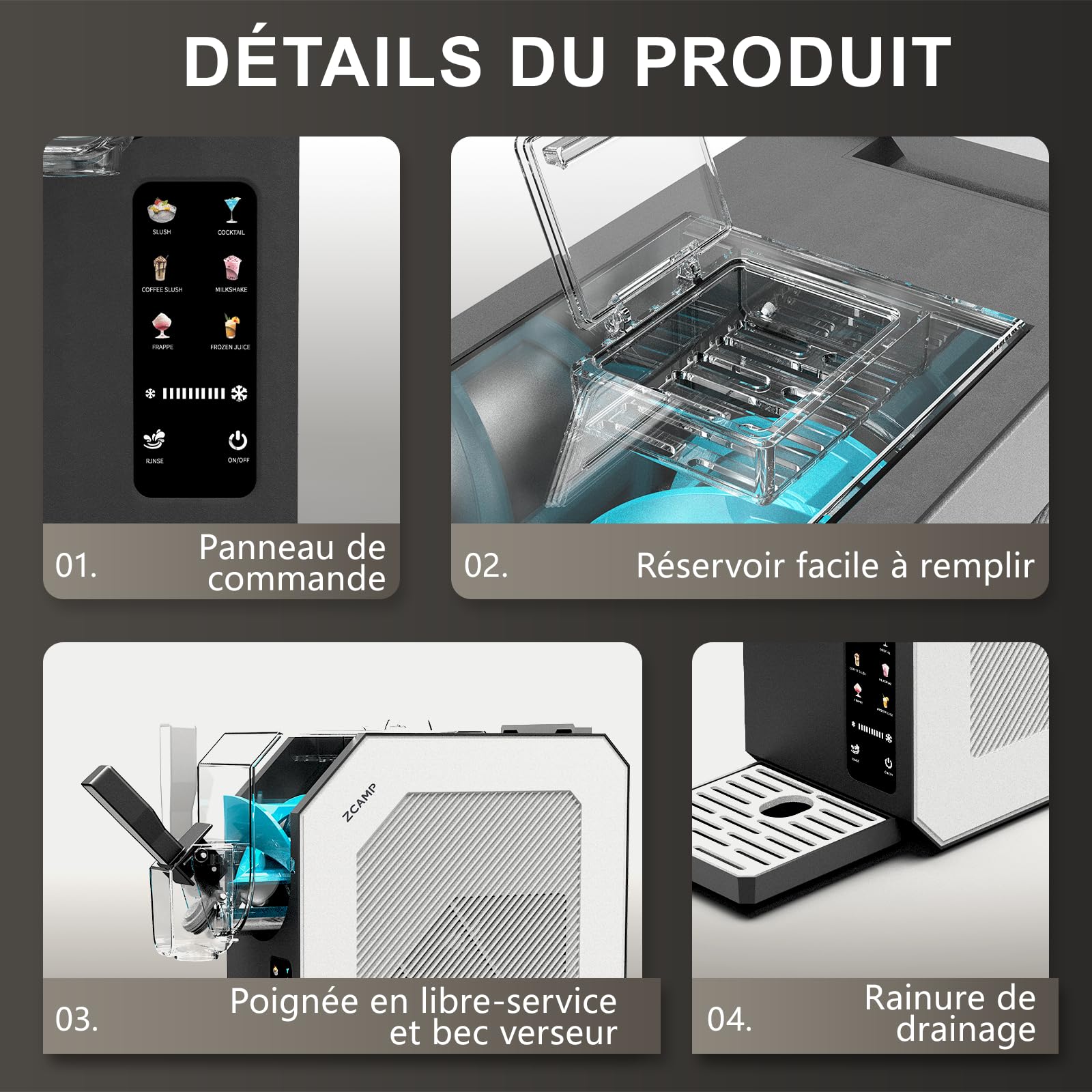 Hbs-1901eu 1,9l Machines À Glace Et Sorbetières, 6 Modes, Machine À Crème Glacée, Mélangeur De Smoothie, Pour La Fabrication De Crème Glacée, Jus, Glace, Refroidissement Rapide