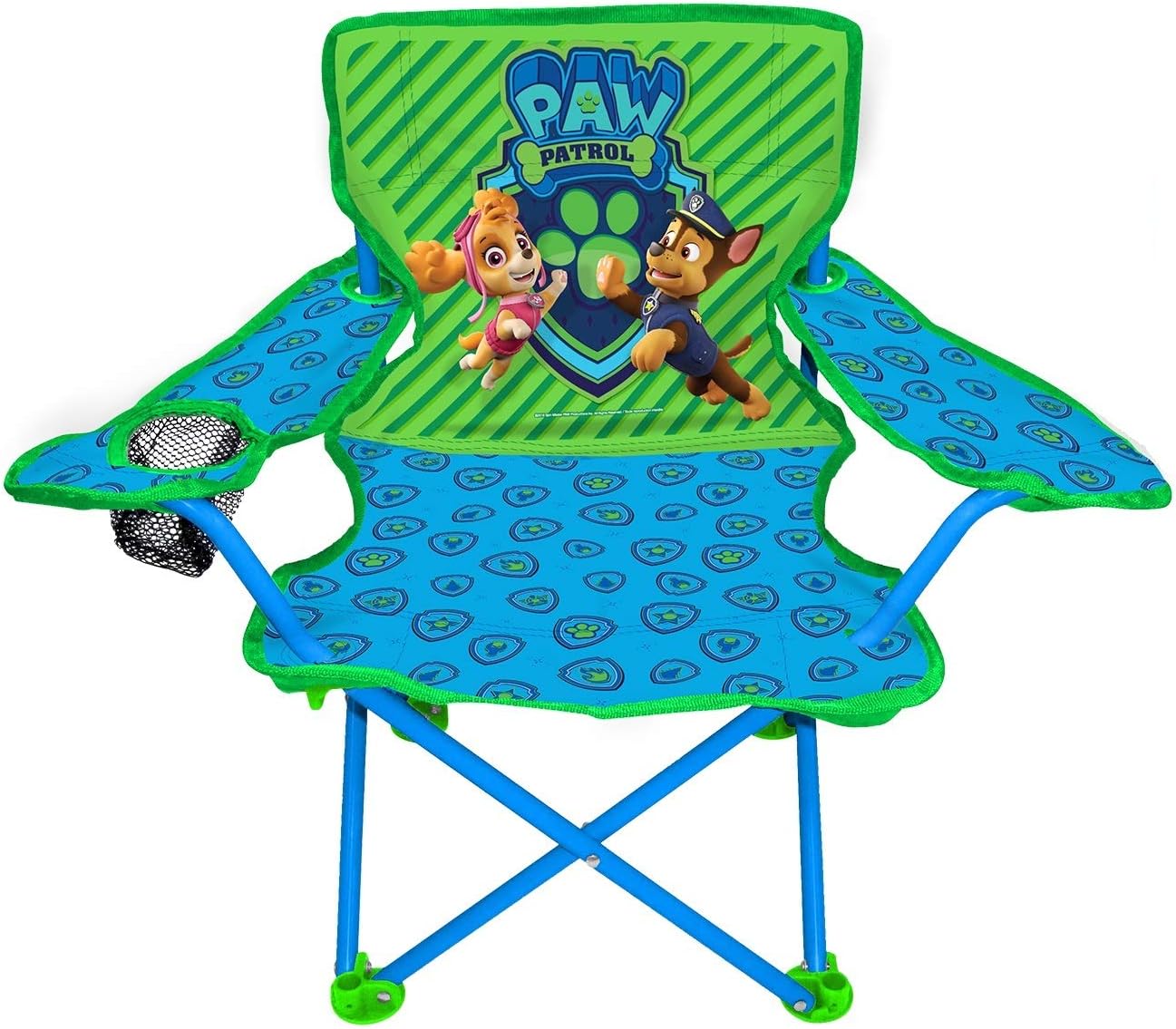 Jakks Pacific Paw Patrol Neutral Camp Chair for Kids, Portable Camping Fold N Go Chair with Carry Bag