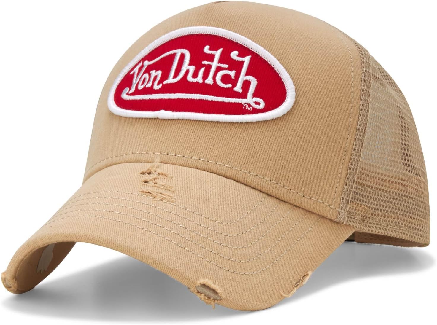 Von Dutch Unisex Trucker Hat – Curved Bill Mesh Back Retro Classic Adjustable Snapback Baseball Cap for Men and Women