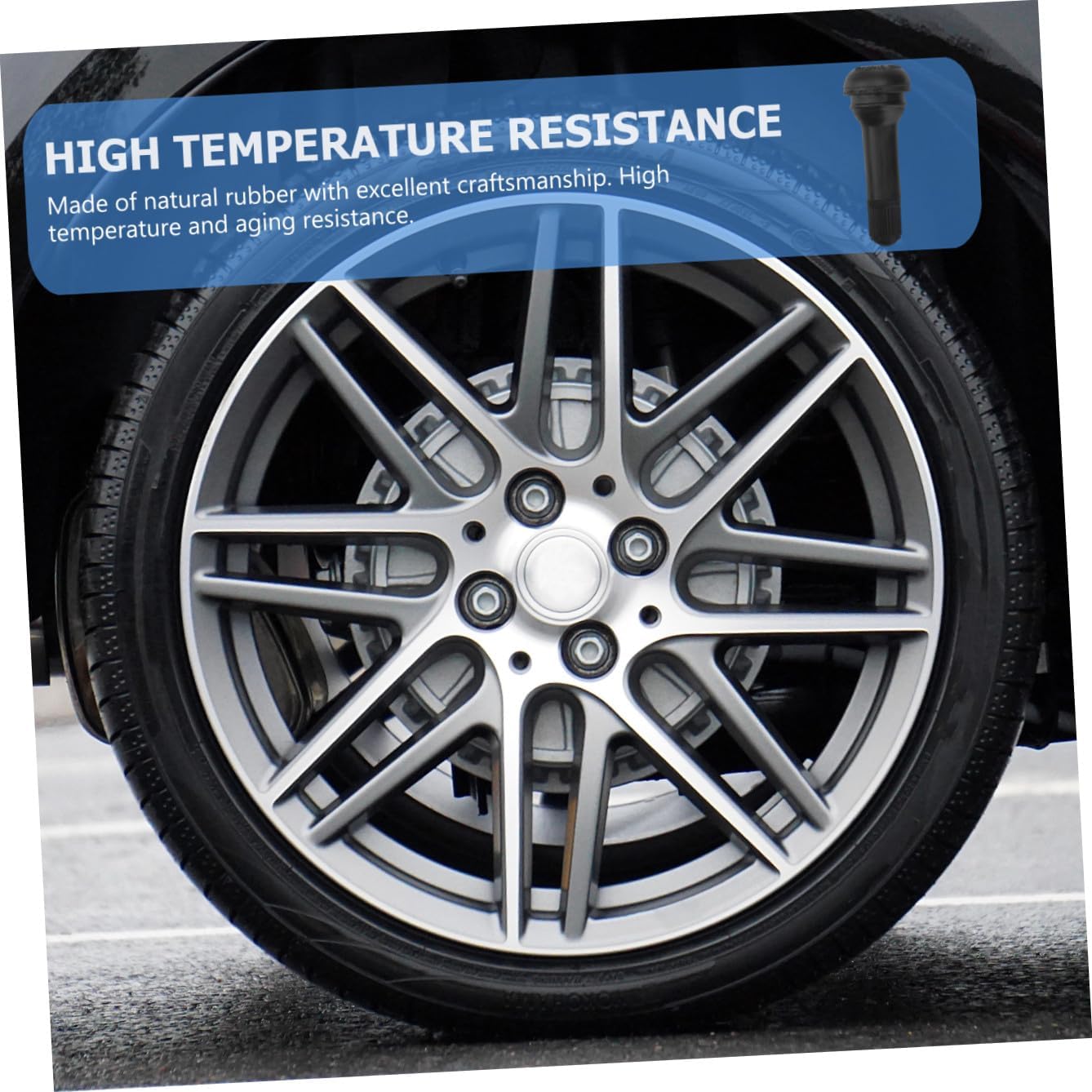 100pcs Tubeless Tire Valve Stems for Car Rubber Zinc Alloy Construction Easy to Install for Vehicle Maintenance