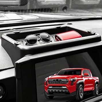 Dashboard Behind Screen Storage Box 8 Inch Compatible with Toyota Tacoma 2024 2025 Accessories,8" Screen Dashboard Insert Storage Organizer Container Screen Back Tray Storage Insert Accessories