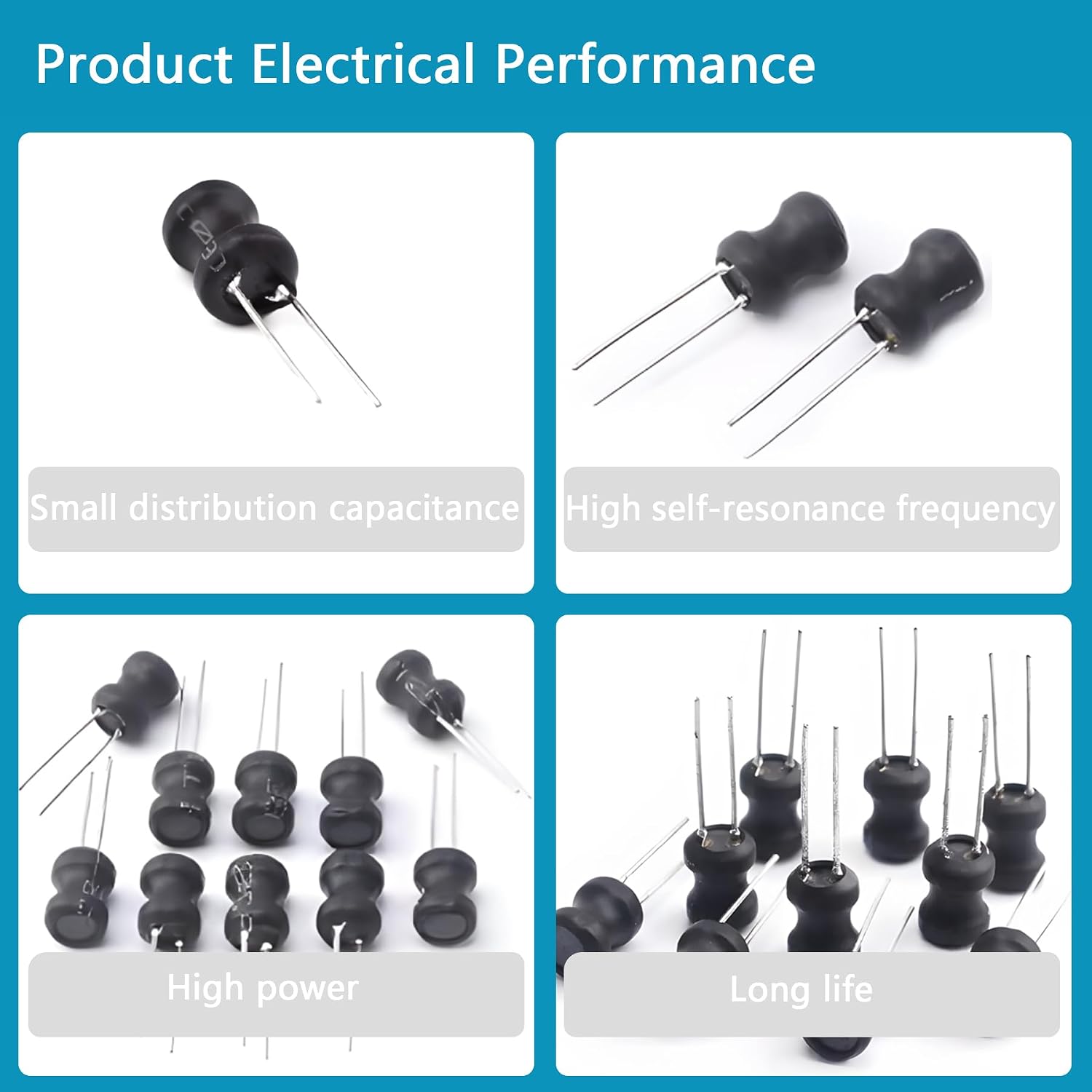 25 Values 242 Pcs Inductor Kit 1uH to 100 mH DIP Radial Power Choke Inductors Assortment Kit Copper Coil Rated Current DC Resistance Individual Compartment