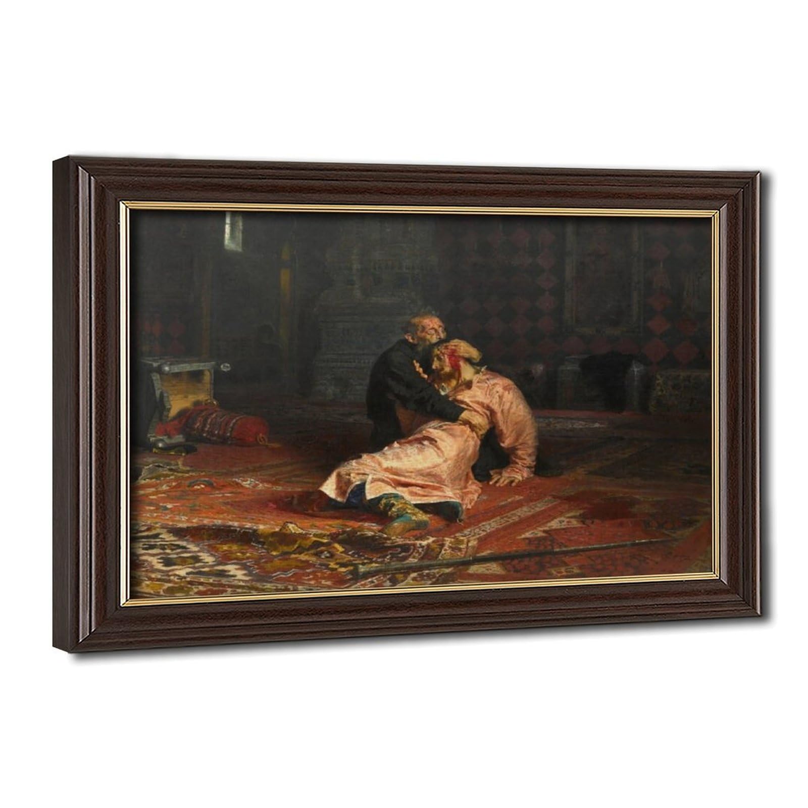 WCYB Ilya Repin - Ivan The Terrible And His Son Ivan Posters Prints Canvas Deco Paintings Wall Art Hangable Frame 8" L X 12" W