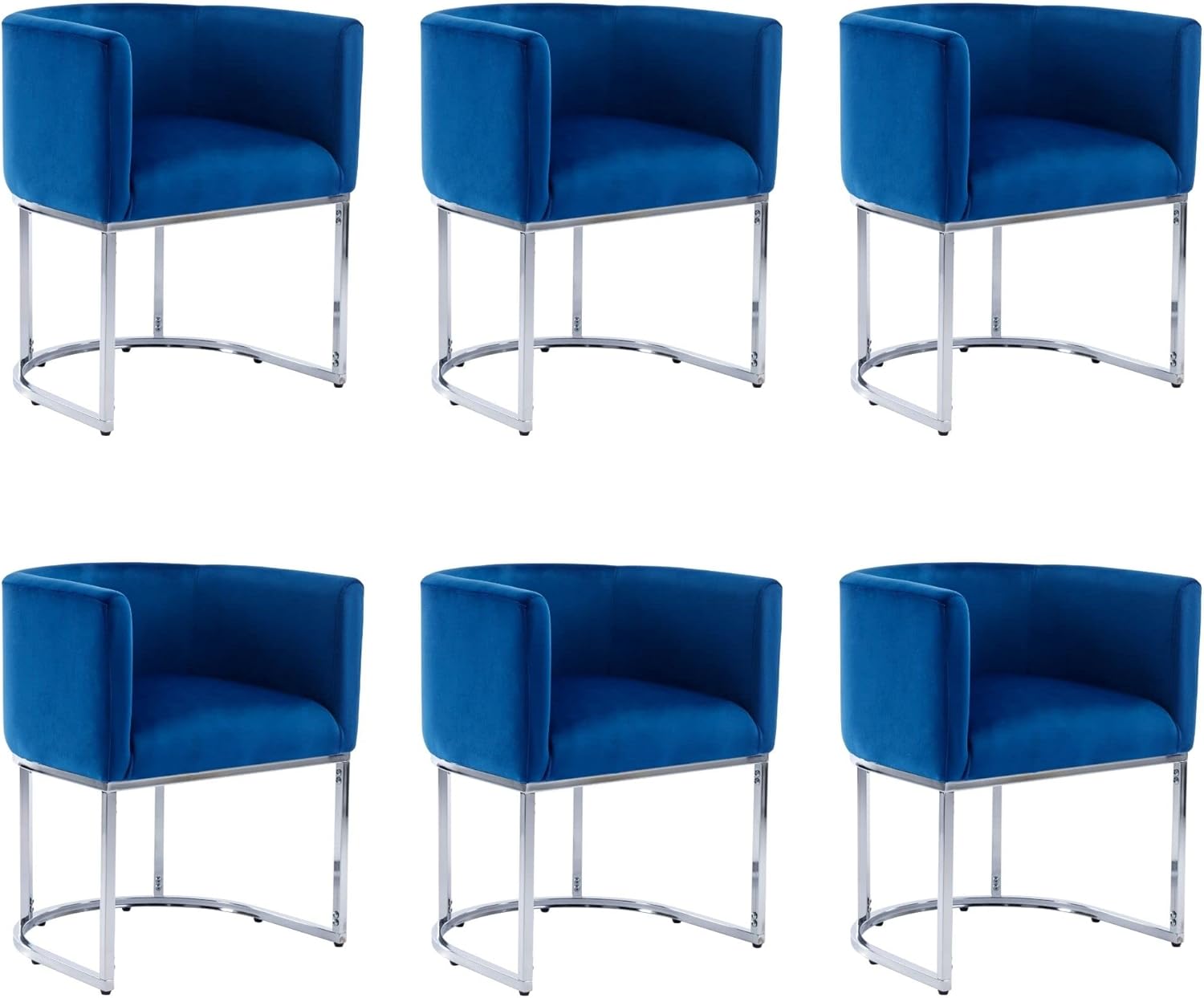 Amazon.com: RIVOVA Blue Dining Chairs Set of 6 Mid Century Modern ...