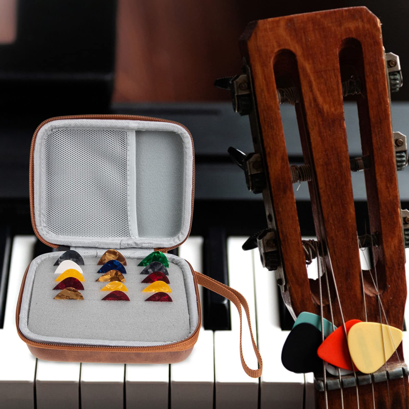 VICASKY 3juegos Púas De Guitarra Multipropósito Con Estuche De Almacenamiento Set De Púas De Aleatorios Accesorio Práctico Para Guitarra y Ukelele