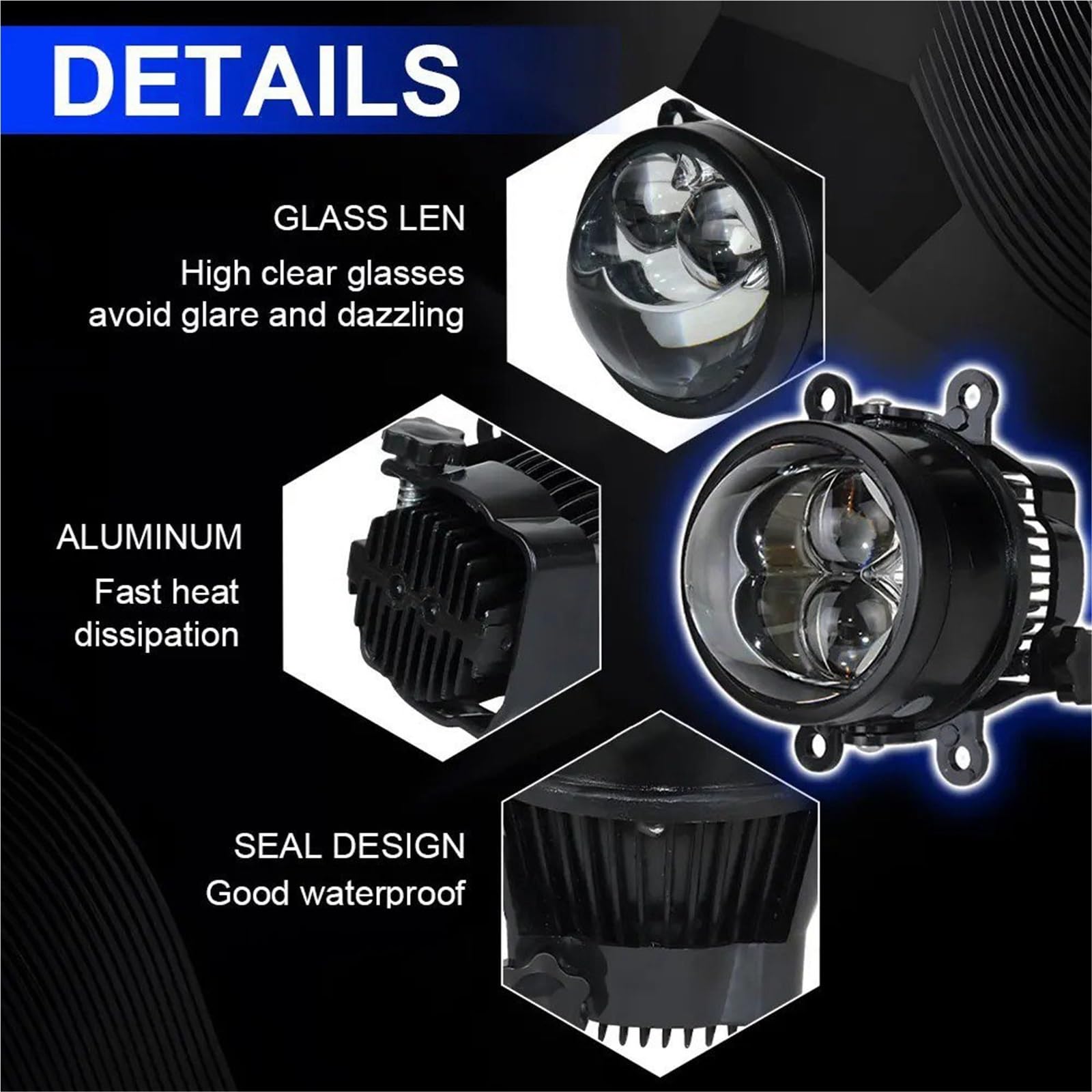 Luz Antiniebla Parachoques Delantero Luces Antiniebla Bi-led 3 Pulgadas Coche H1 Hb3 H8 9005 Lente Proyector LED Automática Lámpara Bi H11 Bombilla Faro